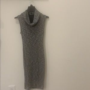 Double layers turtle neck dress